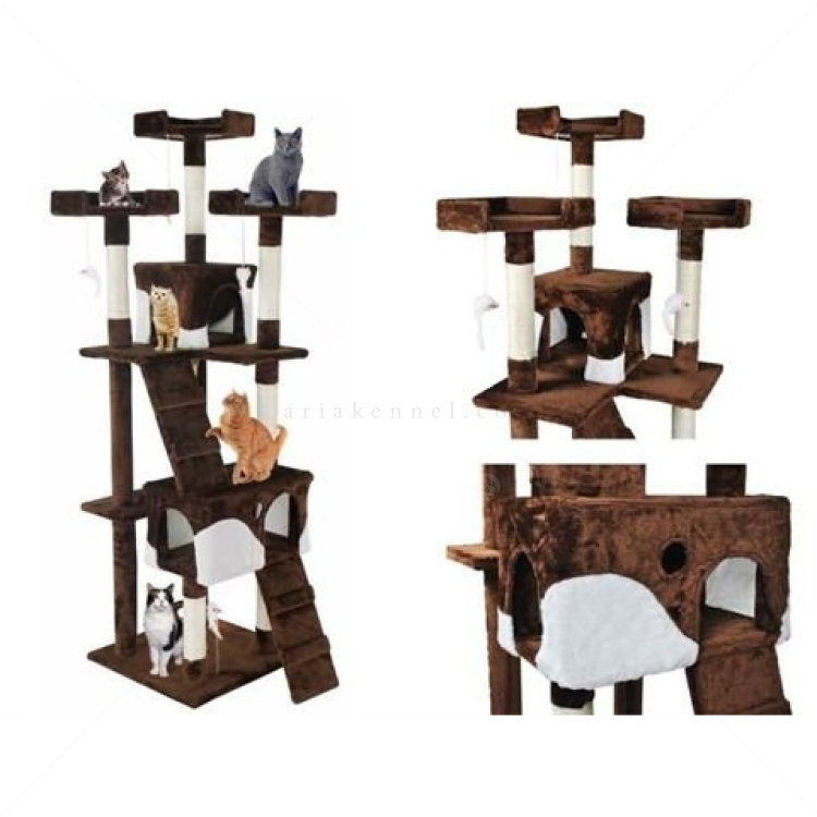 MALATEC Катерушка с драскалa за котки, 170 см., кафява