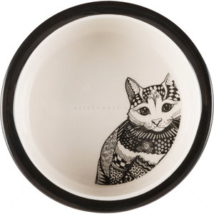 Керамична купа Black&White, TRIXIE, коте, 12 см