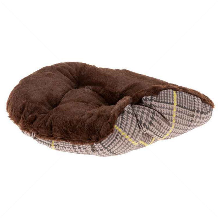 FERPLAST Dandy 55 Памучно легло, кафяво каре със зелен кант