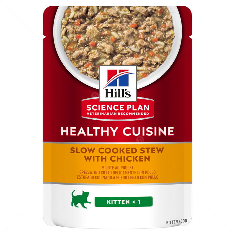 HILL'S Healthy Cuisine Kitten 80 гр. Stew Chicken - пауч за малки котенца, задушено със зеленчуци и пилешко месо