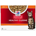 HILL'S Healthy Cuisine Adult 12x80 гр. Stew Chicken - паучове за котки, задушено със зеленчуци и пилешко месо