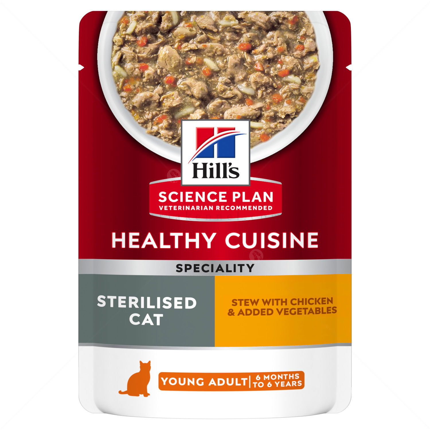 HILL'S Healthy Cuisine Sterilised Adult 80 гр. Stew Chicken - пауч за кастрирани котки, задушено със зеленчуци и пилешко месо