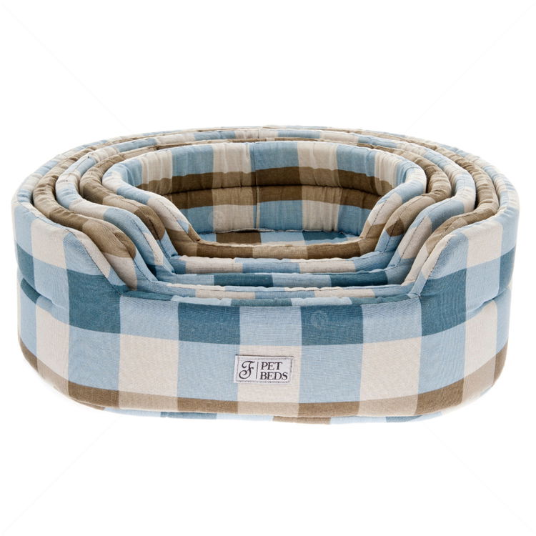 FERRIBIELLA Овално легло - синьо каре