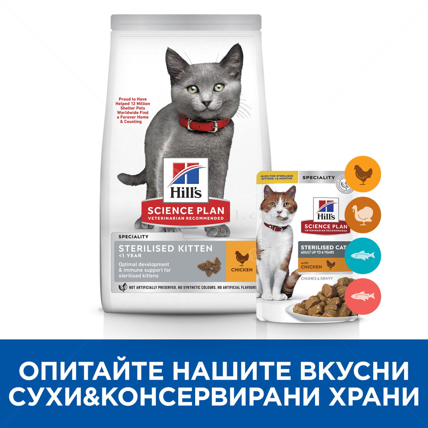 HILL’S SP 1.500 кг. Kitten Sterilised Chicken