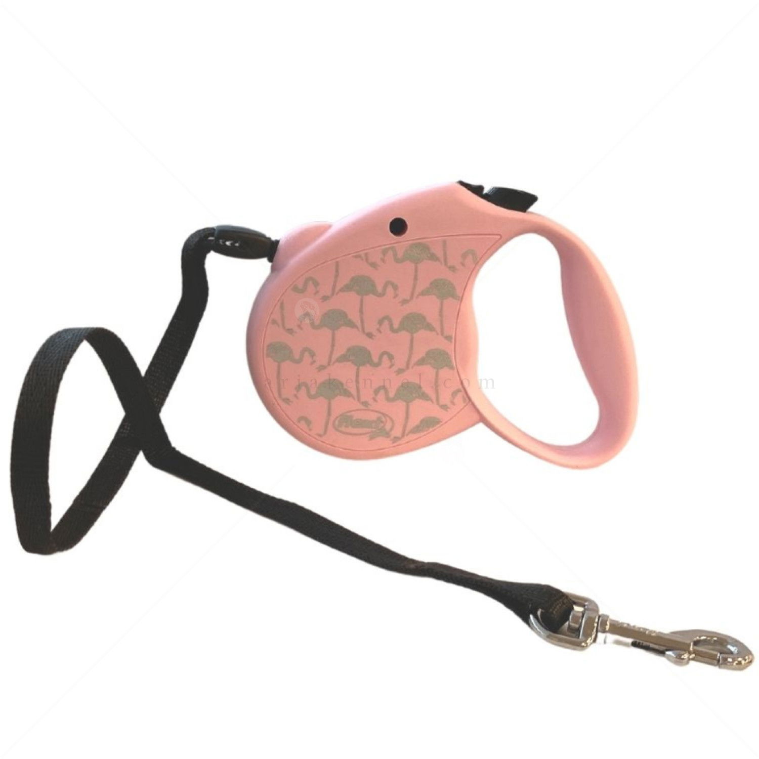 FLEXI Standard S въже – Автоматичен повод, розов с фламинго