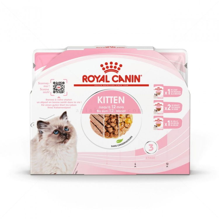 ПРОМО ROYAL CANIN® Kitten Pouch 4x85 гр. пастет, хапки в сос и в желе