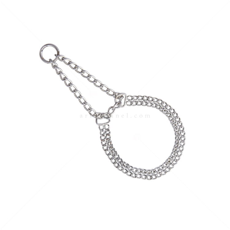 Двуредово колие за късокосмести кучета NOBBY Chains, метално, 2.5 мм/40-50 см