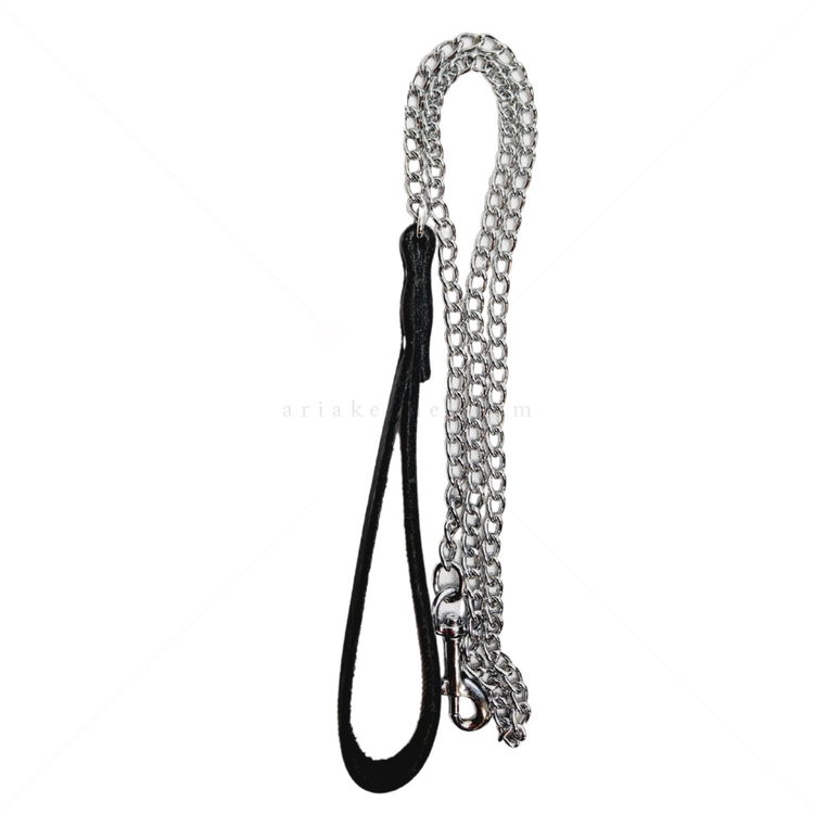 Повод синджир ANIPRO 20 мм/100 см, черна дръжка