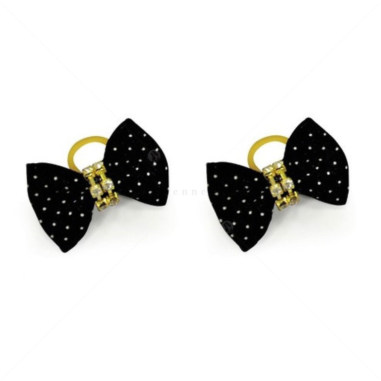 Панделки с диамантчета CAMON, черно с точки, 2 броя