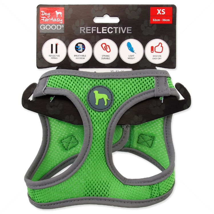 Нагръдник Dog Fantasy Puppy XS, неоново зелен