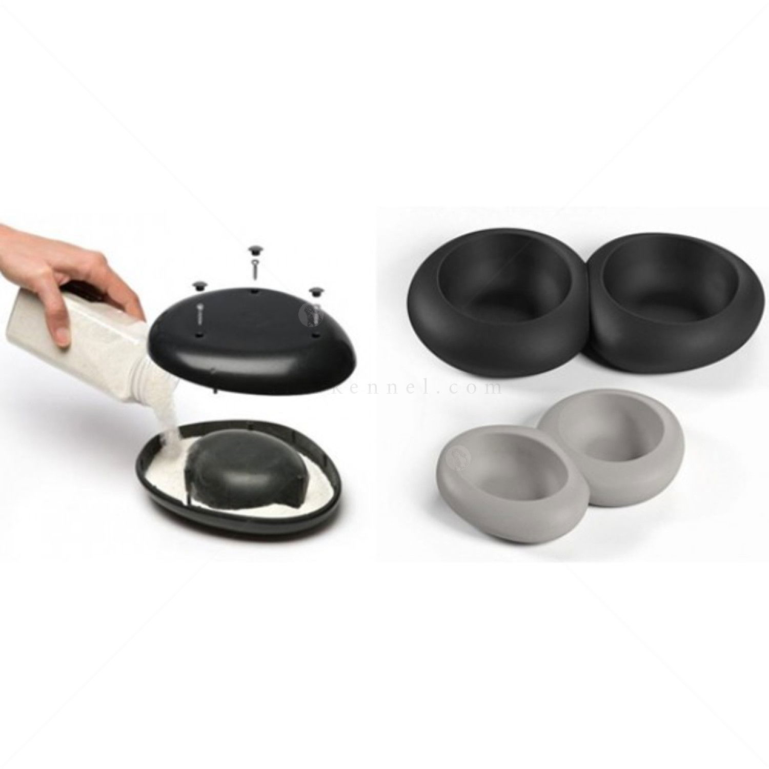 Двойна купа за храна и вода Imac Ciottoli, антрацит