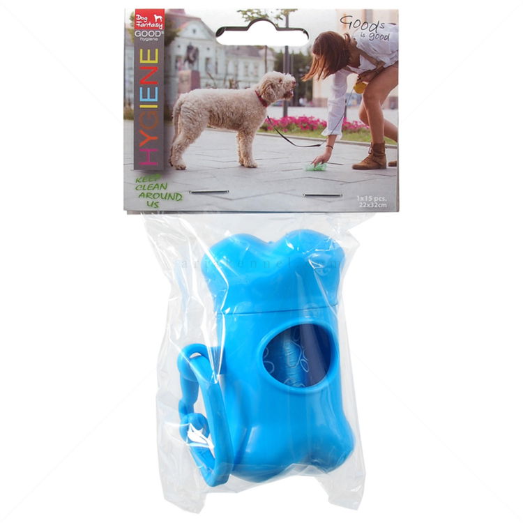 Диспенсър за торбички Dog Fantasy, син