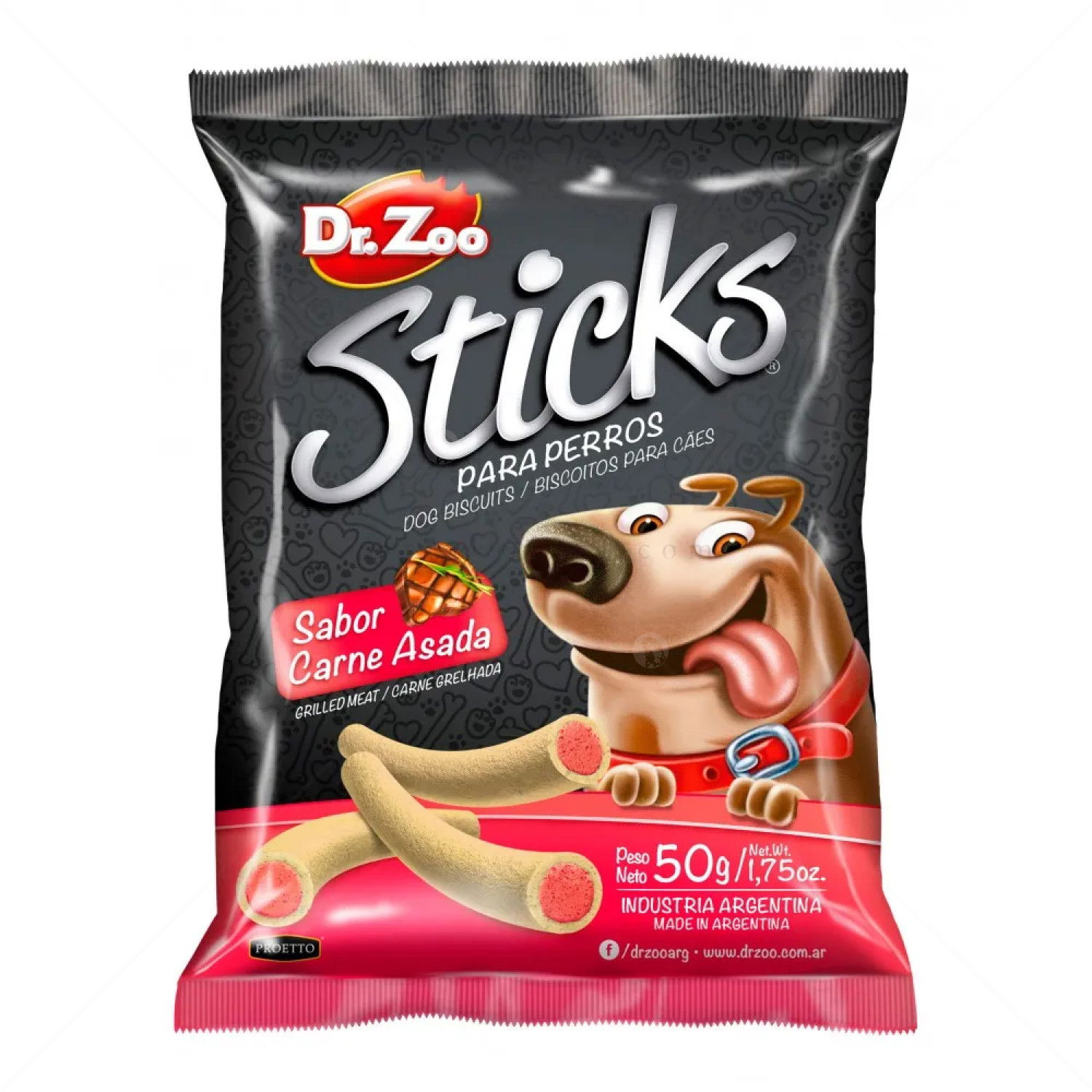 Меки бисквитени пръчици с пълнеж от месо DR ZOO Sticks Sabor Carne Asada