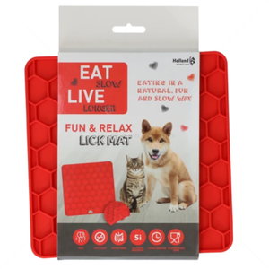 Подложка за близане EAT SLOW Live, червена