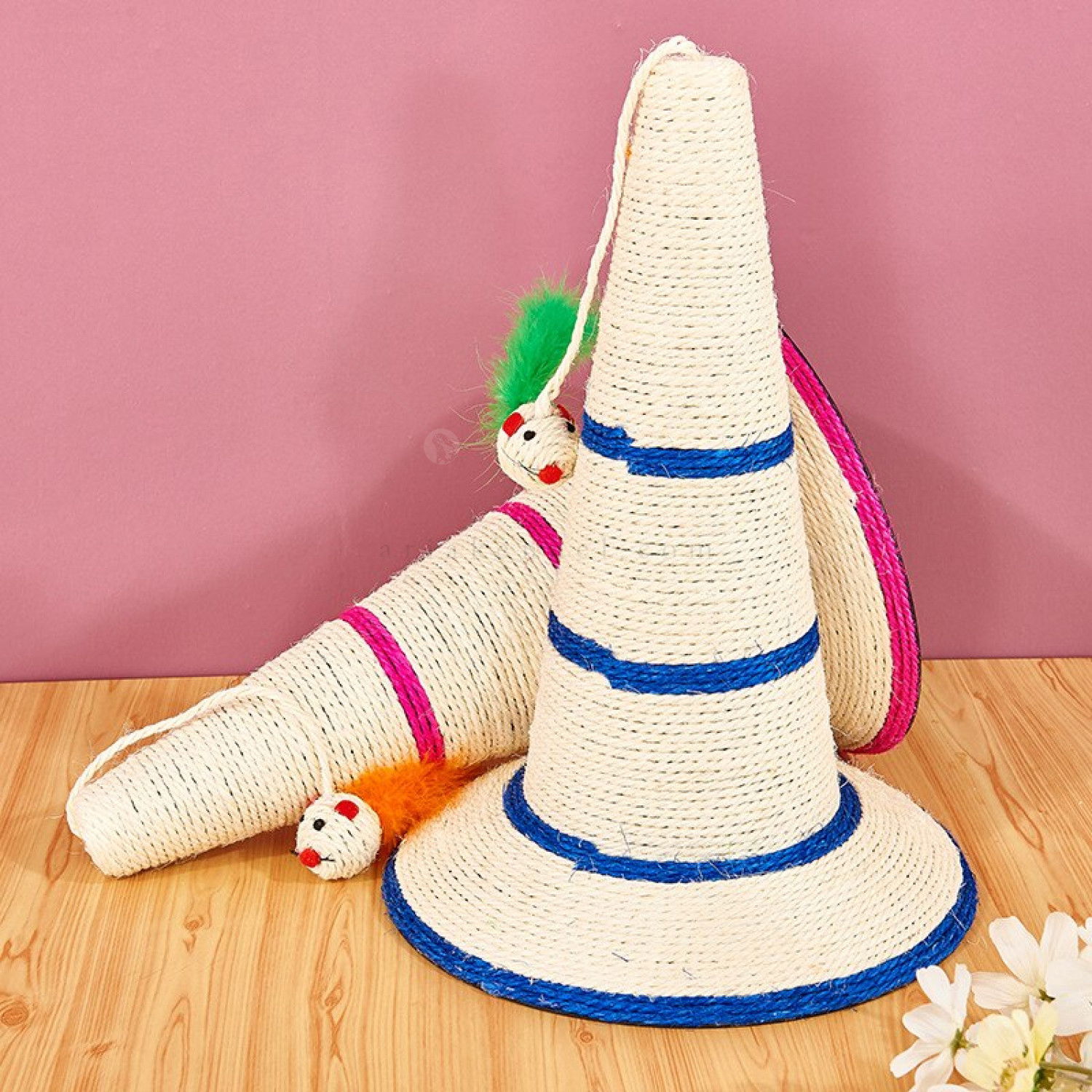 Драскало Конус с топче с перца MINA PET, синьо