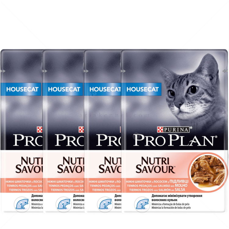 4 х PRO PLAN Hоusecat Adult Pouch 85 гр, хапки в сос