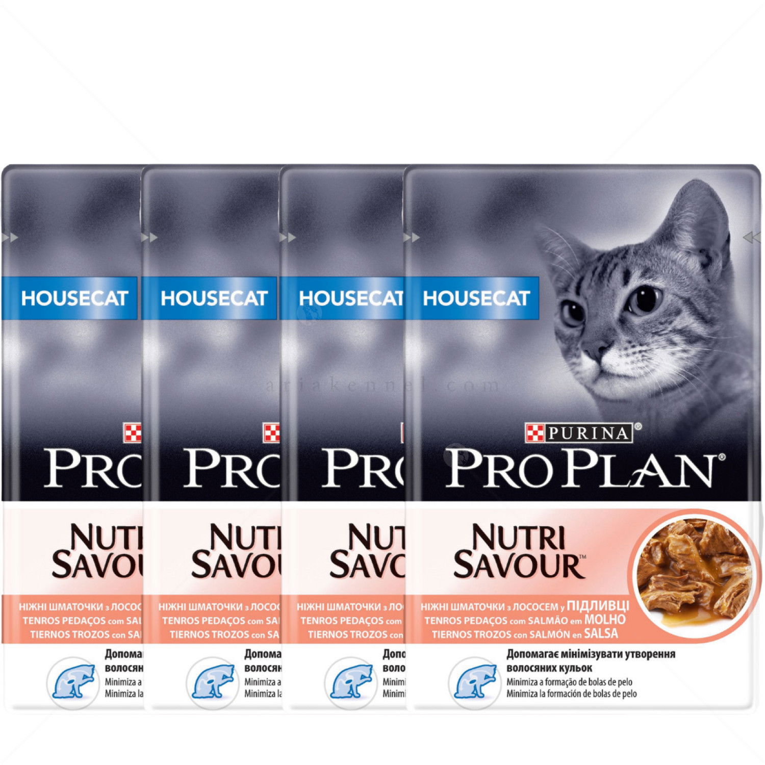 4 х PRO PLAN Hоusecat Adult Pouch 85 гр, хапки в сос