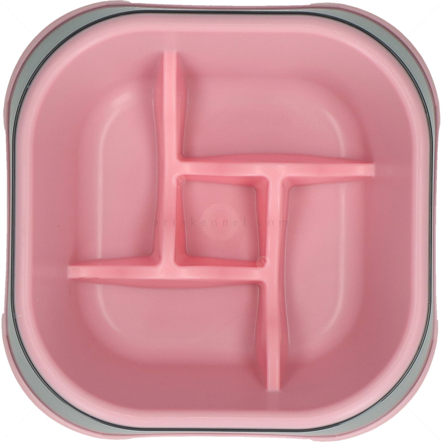 EAT SLOW Купичкa за лакоми кучета, квадрат, розова, 16 см.