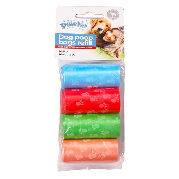 Торбички PAWISE микс цветове, 8 броя ролки