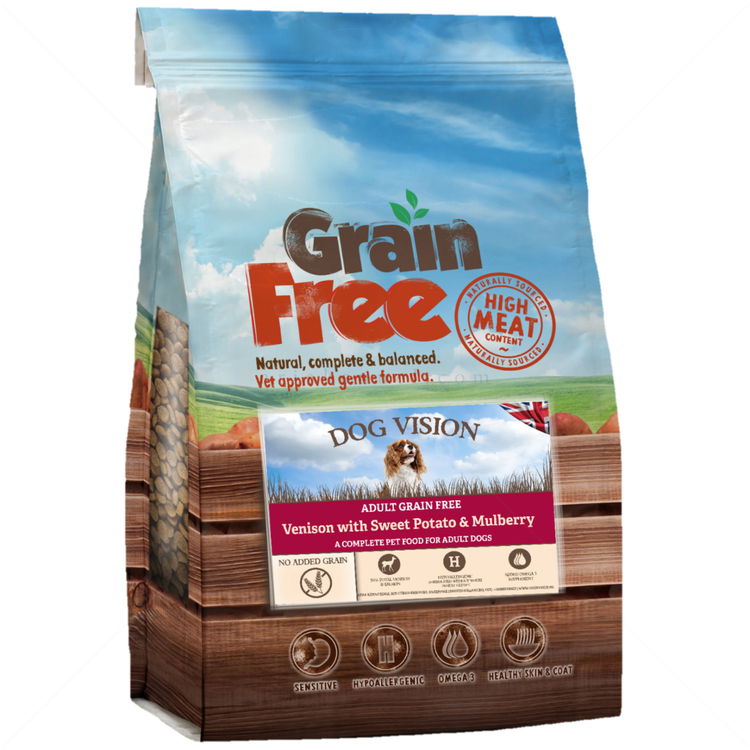 Комплект DOG VISION Venison 2 кг + GRANCARNO Adult 400 гр Rind & Wild + PERRITO Premium 100 гр. Чипс от патешко месо