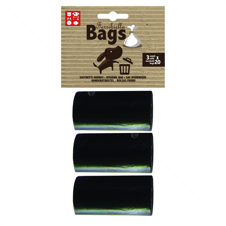 FERRIBIELLA Хигиенни торбички, 3х20 бр., черни
