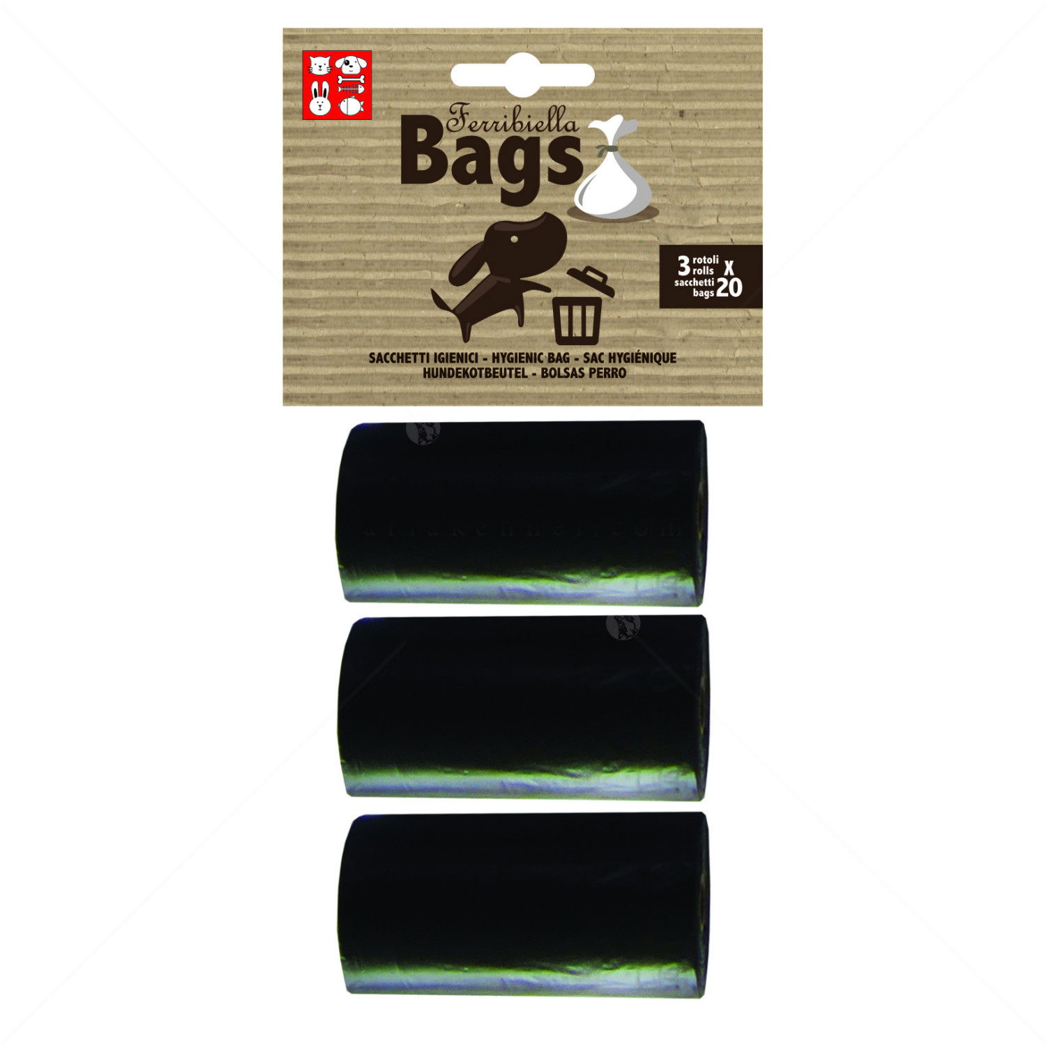 FERRIBIELLA Хигиенни торбички, 3х20 бр., черни