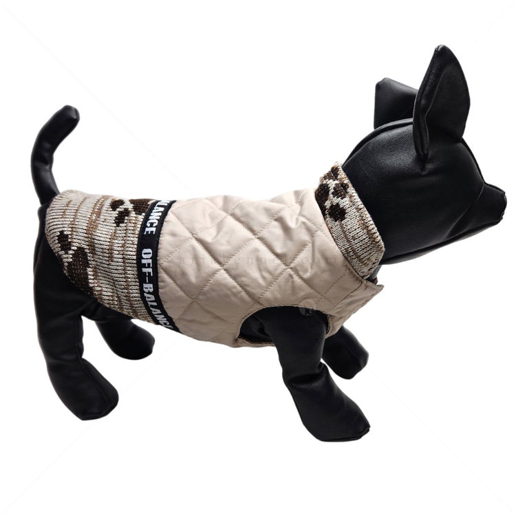 Двулицева грейка в бежово с кафяви лапички, HAPPY PUPPY, XS