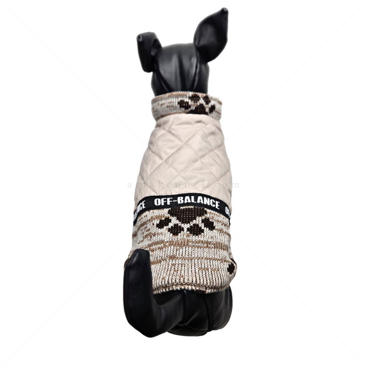 Двулицева грейка в бежово с кафяви лапички, HAPPY PUPPY, XS