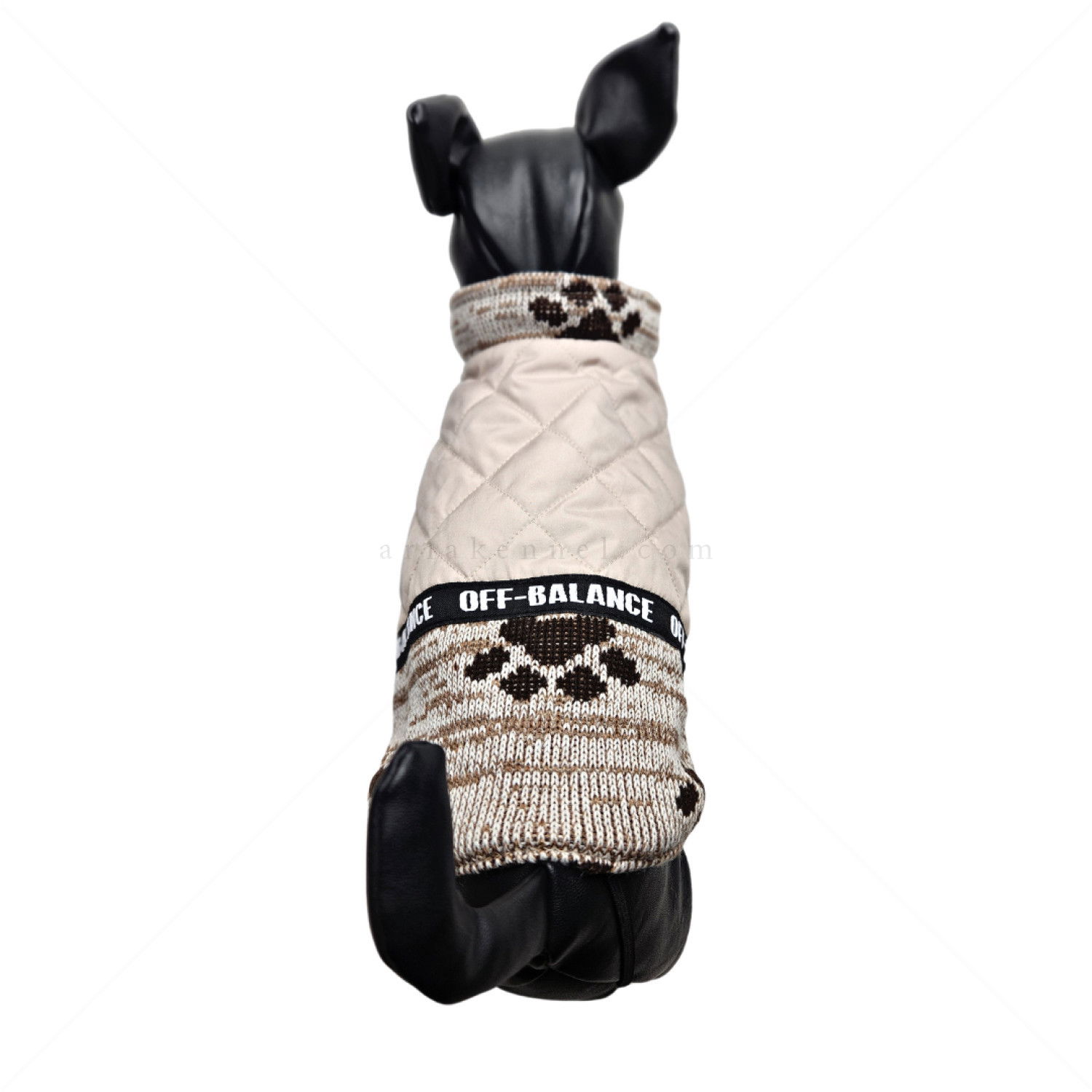 Двулицева грейка в бежово с кафяви лапички, HAPPY PUPPY, XS