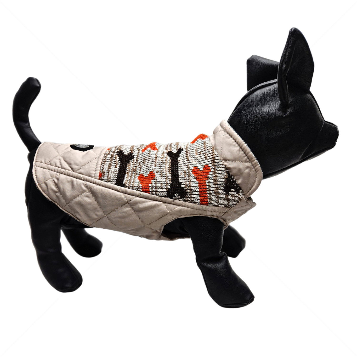 Двулицева грейка в бежово с кафяви лапички, HAPPY PUPPY, XS