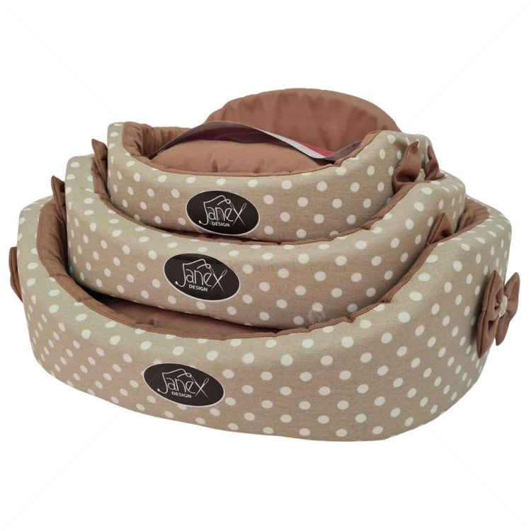 Овално легло L, JANEX, бежово на точки