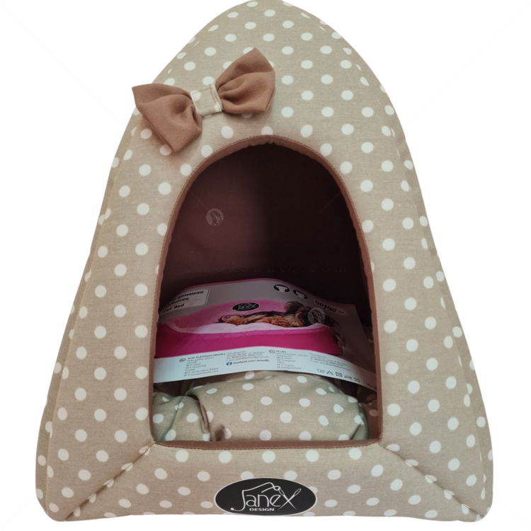 JANEX Памучно иглу, бежово на точки