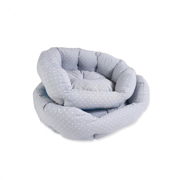 FERRIBIELLA Dot - овално легло на точици, сиво