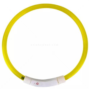 Нашийник с LED индикатор и USB, PURLOV, жълт