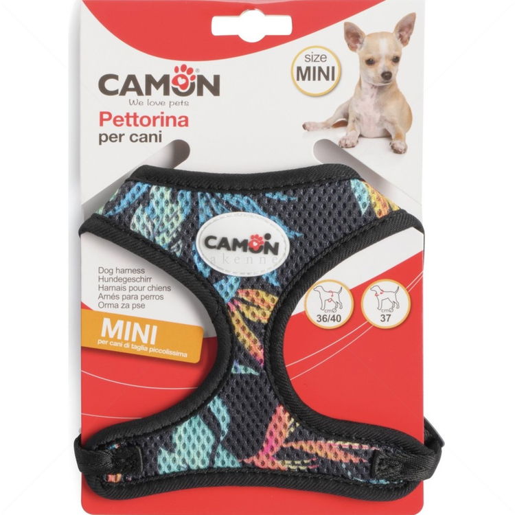 Мрежест нагръдник с повод CAMON Mini, шарен