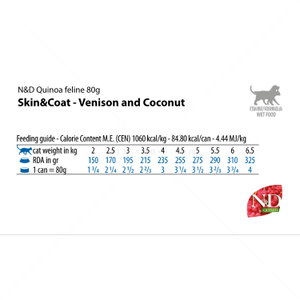 N&D Cat Quinoa Skin&Coat Venison 80 гр - за здрава кожа и козина с еленско месо