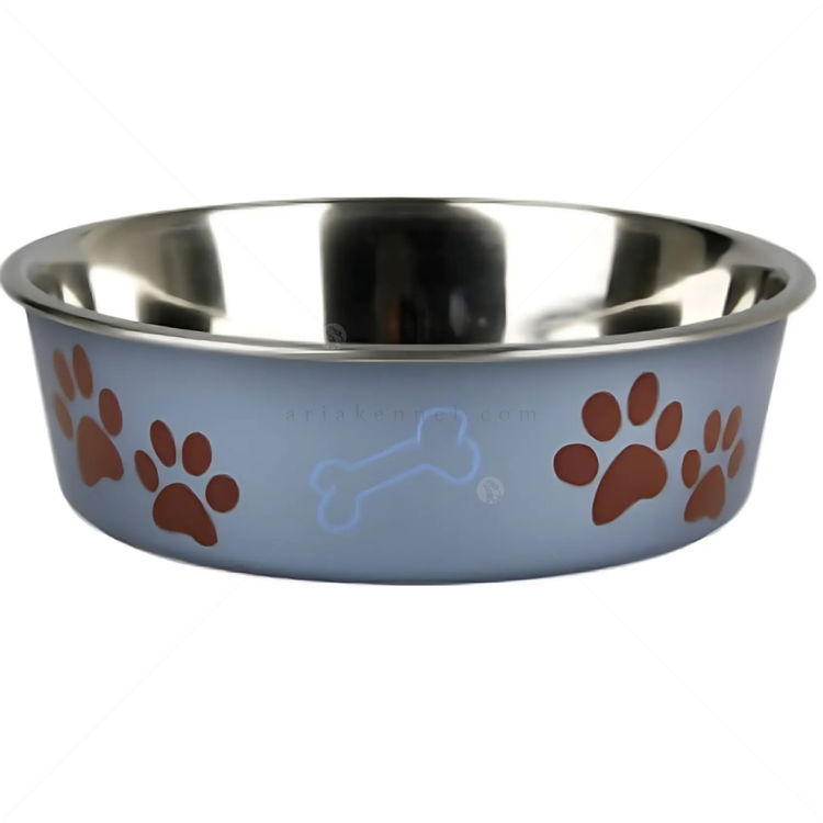 Метална купичка с гумена основа, FLAMINGO Bella, 14 см., синя