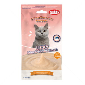 Кремообразни лакомства с малц, риба тон и сьомга NOBBY StarSnack Licky Malt & Tuna/Salmon