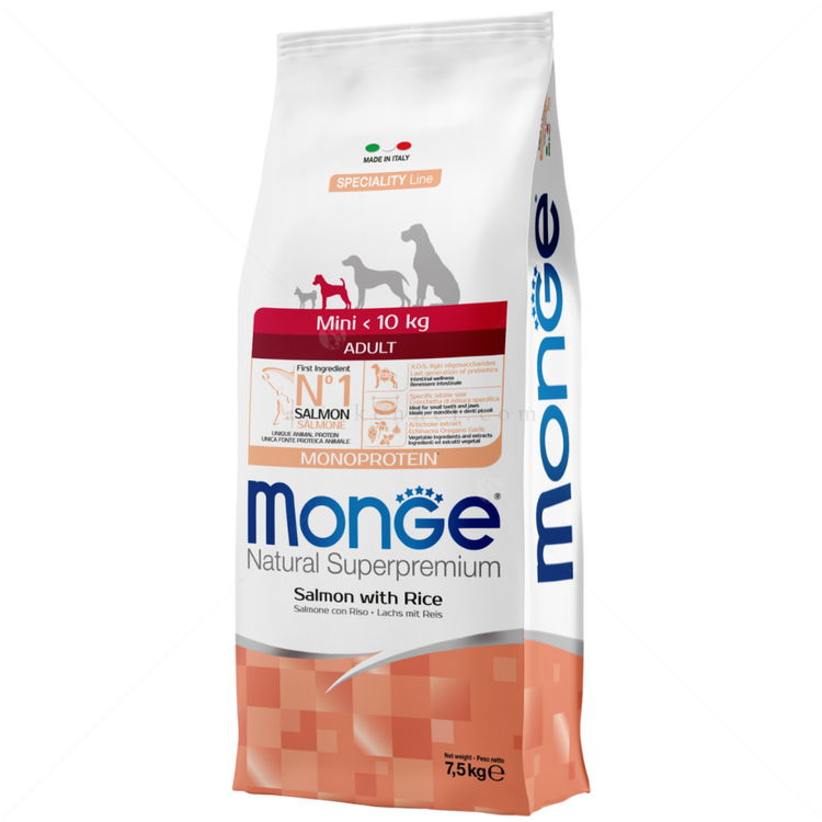 MONGE Monoprotein Mini Adult 7.500 кг Salmon & Rice