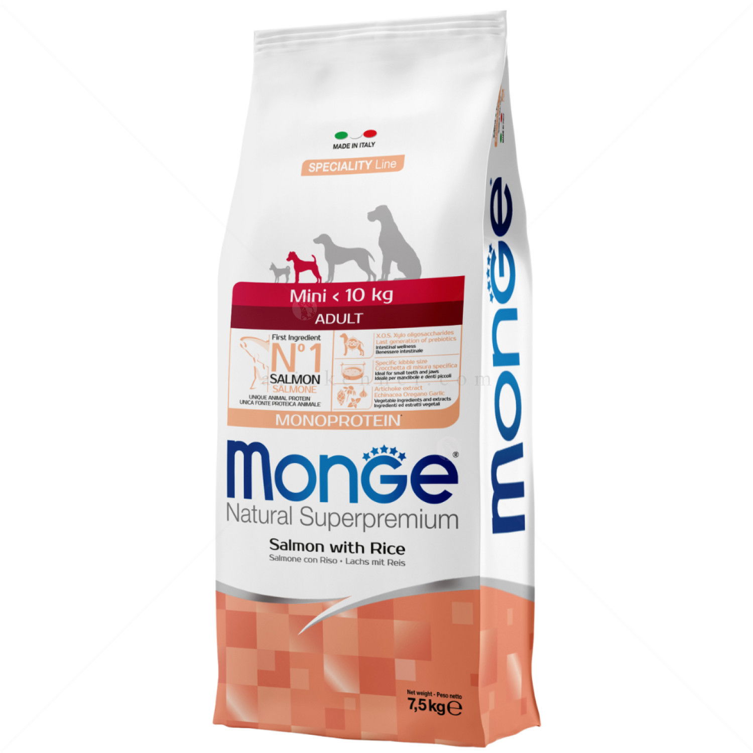 MONGE Monoprotein Mini Adult 7.500 кг Salmon & Rice