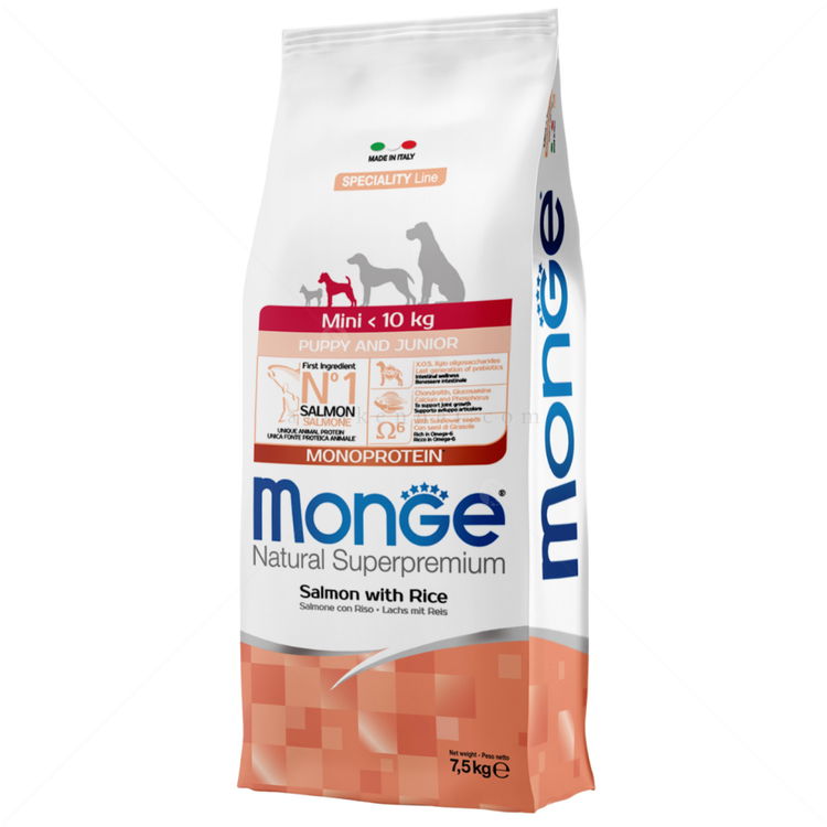 MONGE Monoprotein Mini Puppy 7.500 кг Salmon & Rice