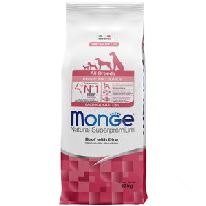 MONGE Monoprotein All Breeds Puppy 12 кг Beef & Rice