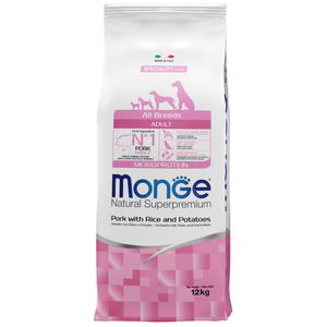 MONGE Monoprotein All Breeds Adult 12 кг Pork, Rice & Potato