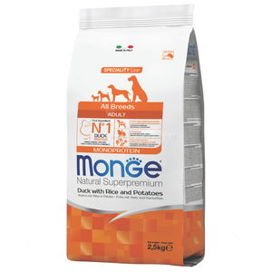 MONGE Monoprotein All Breeds Adult 2.500 кг Duck, Rice & Potato