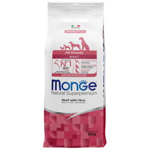 MONGE Monoprotein All Breeds Adult 12 кг Beef & Rice