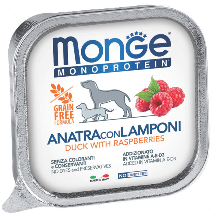 Пастет с патешко месо и малини MONGE Superpremium Monoprotein Terrine Adult Fruit Pate Duck with raspberries