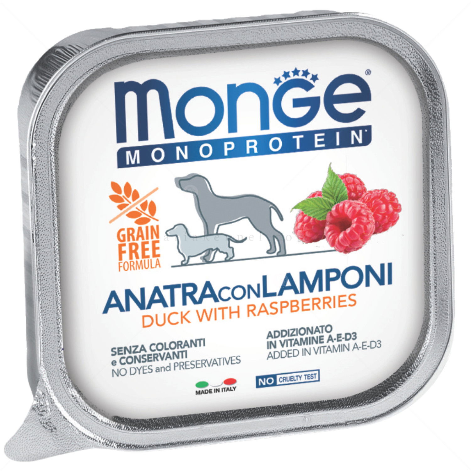 Пастет с патешко месо и малини MONGE Superpremium Monoprotein Terrine Adult Fruit Pate Duck with raspberries