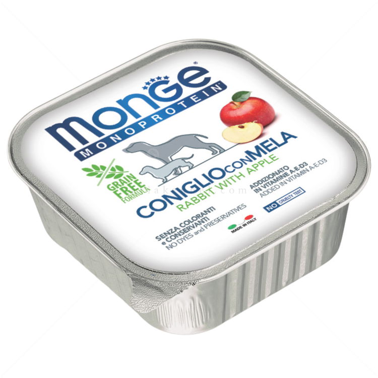 Пастет със заешко месо и ябълка MONGE Superpremium Monoprotein Terrine Adult Fruit Pate Rabbit with apple