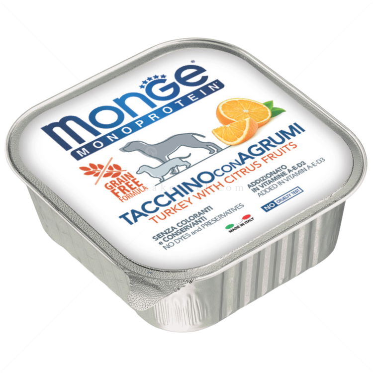 Пастет с пуешко месо и цитрусови плодове MONGE Superpremium Monoprotein Terrine Adult Fruit Pate Turkey with citrus fruits