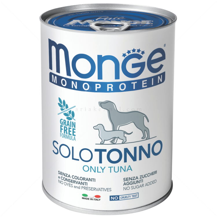 Консерва пастет със 100% риба тон MONGE Superpremium Monoprotein Dog Pate Adult Tuna
